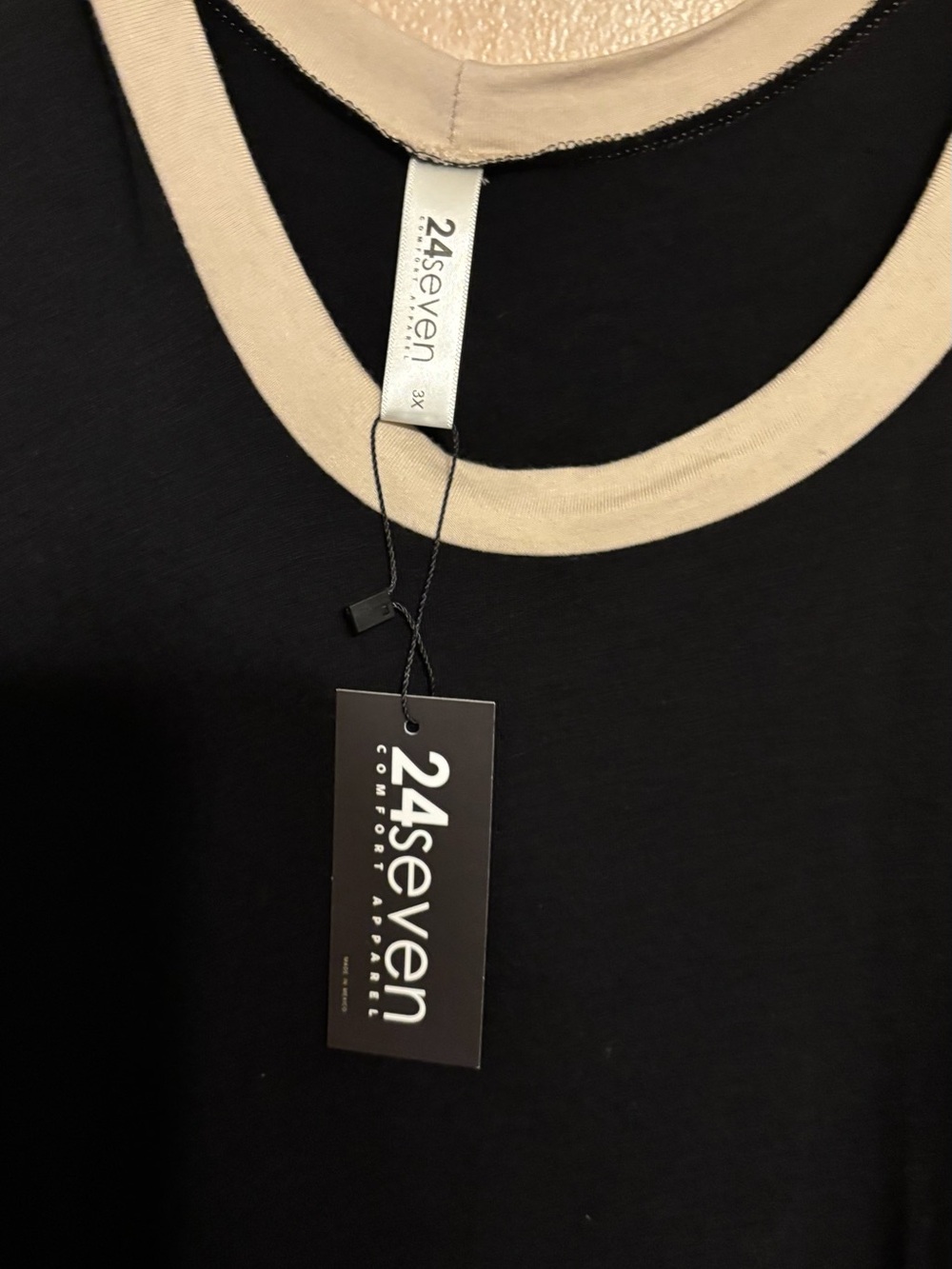 3x NWT 24seven Women's Black Tunic\ Dress with Cream Trim